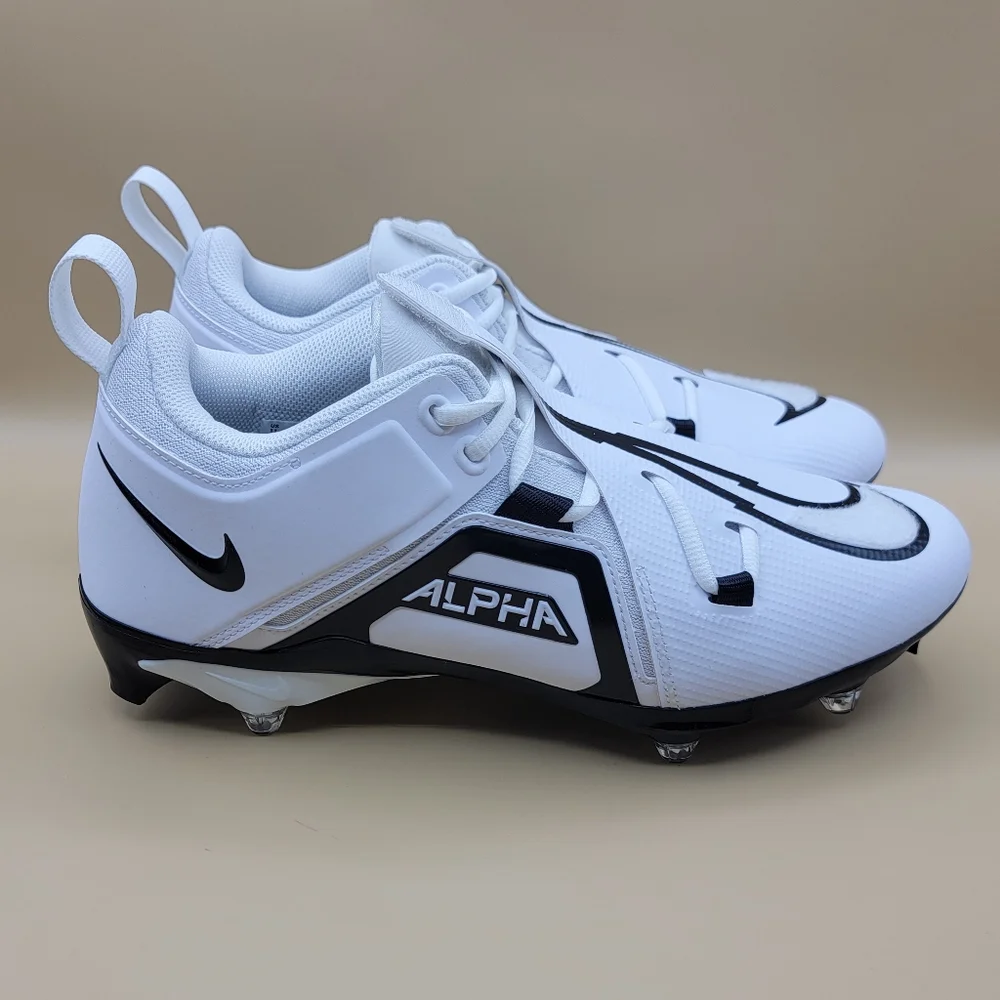Nike Alpha Menace Pro 3 Low Detachable Football Cleats Men's Size 11 White Black
